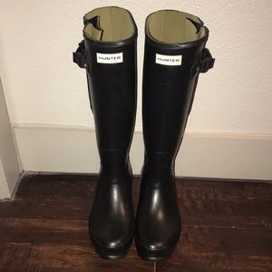 Black hunter rain boots